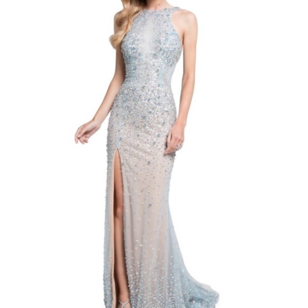 Gorgeous Blue Terani Couture Dress 1712P2517